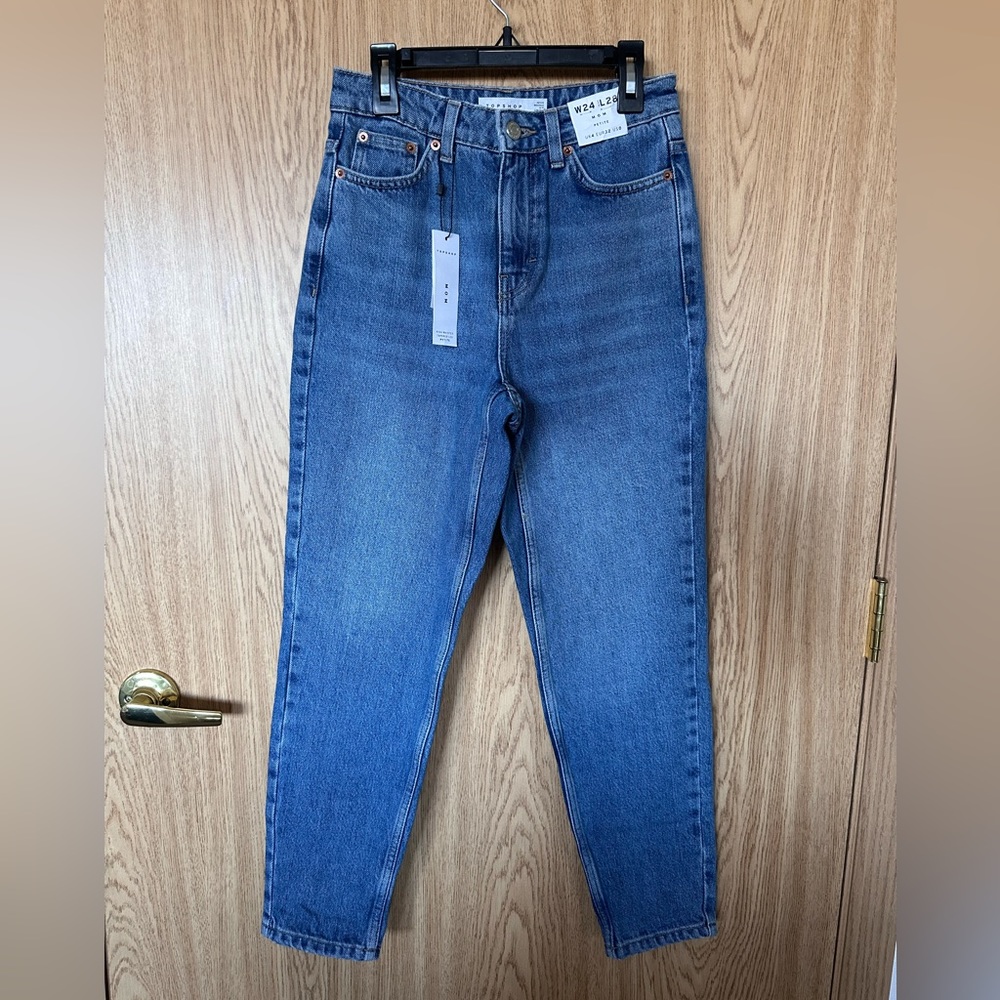 New TopShop Mom Med Wash Denim Jeans Women’s 0P